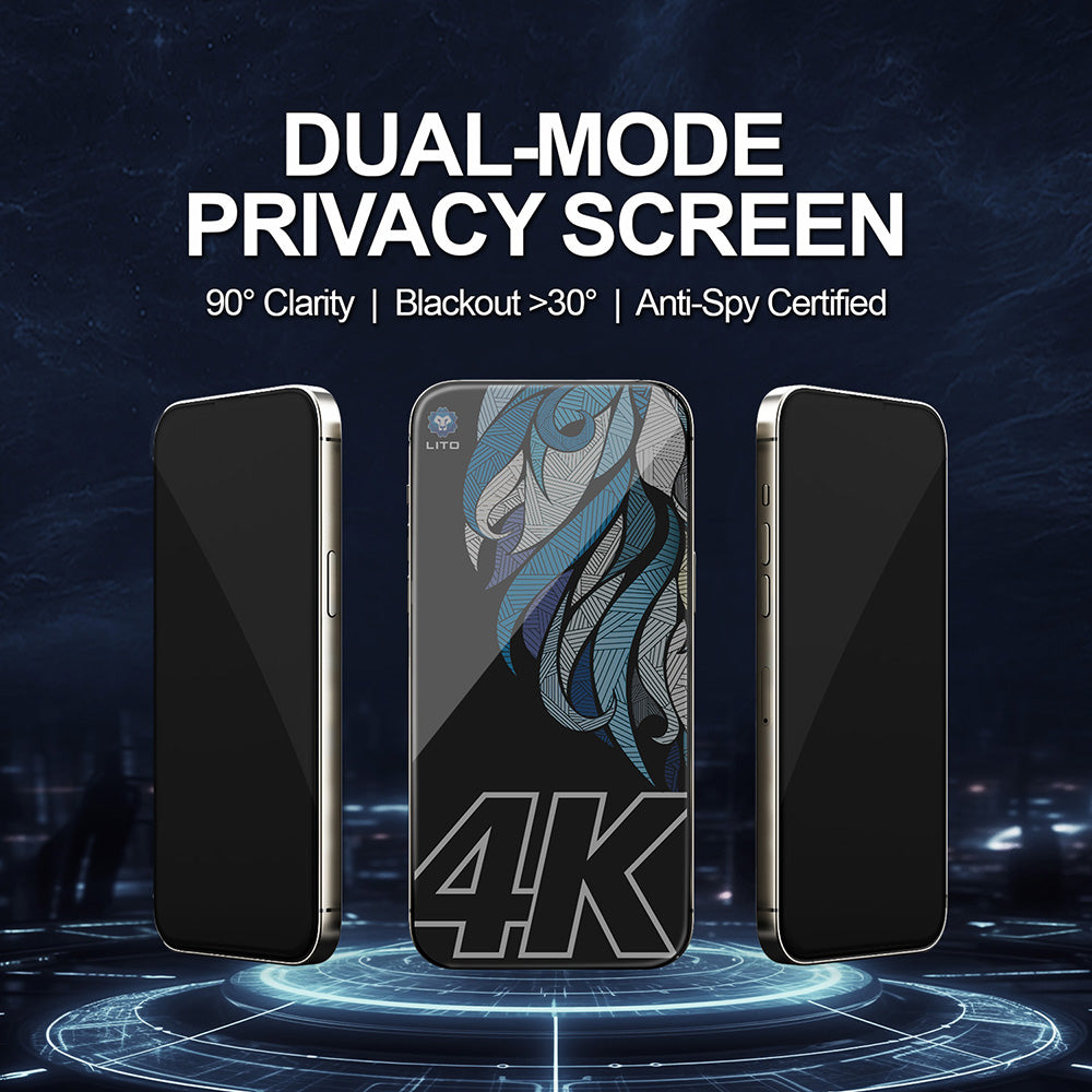 Skyddsfilm Privacy Screen Lito D+ Max 4K för Apple iPhone 17 Pro, Härdat Glas, Full Glue