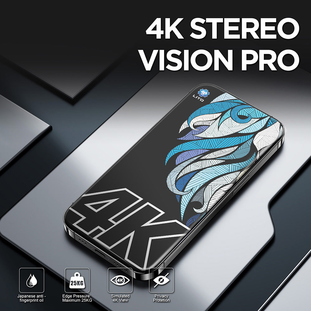 Skyddsfilm Privacy Screen Lito D+ Max 4K för Apple iPhone 17 Pro, Härdat Glas, Full Glue