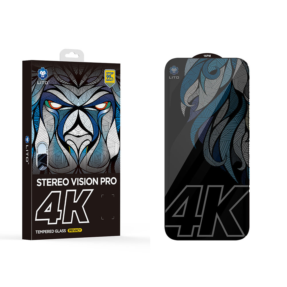 Skyddsfilm Privacy Screen Lito D+ Max 4K för Apple iPhone 17 Pro, Härdat Glas, Full Glue