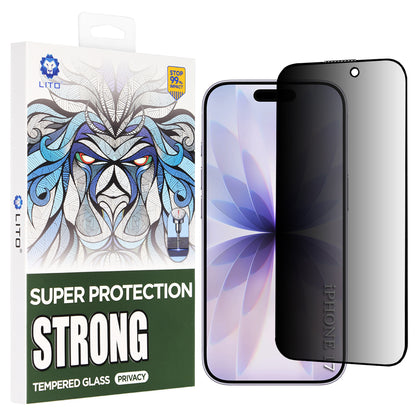 Skyddsfilm Privacy Lito D+ Max Strong för Apple iPhone 17 / 16 Pro, Härdat Glas, Full Lim