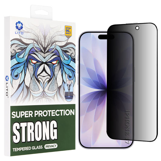 Skyddsfilm Privacy Lito D+ Max Strong för Apple iPhone 17 / 16 Pro, Härdat Glas, Full Lim