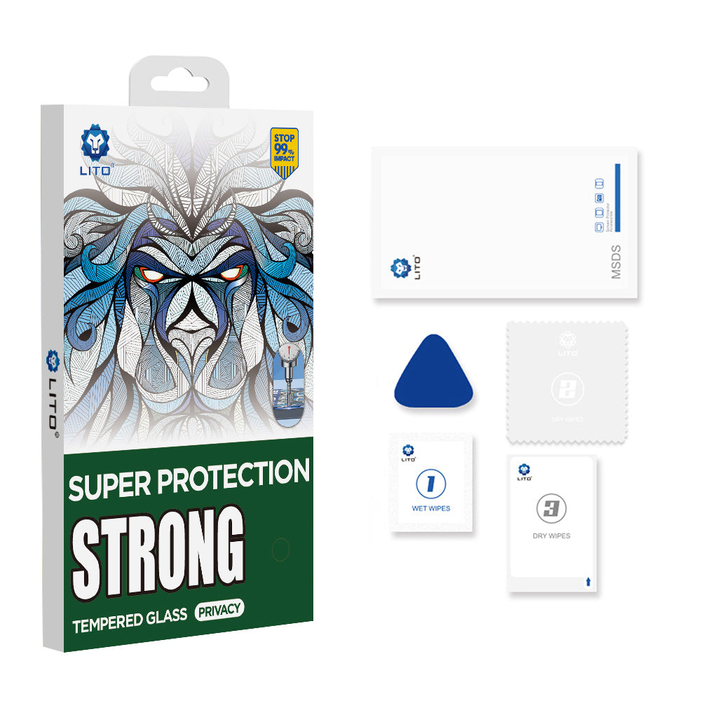 Skyddsfilm Privacy Lito D+ Max Strong för Apple iPhone 17 / 16 Pro, Härdat Glas, Full Lim