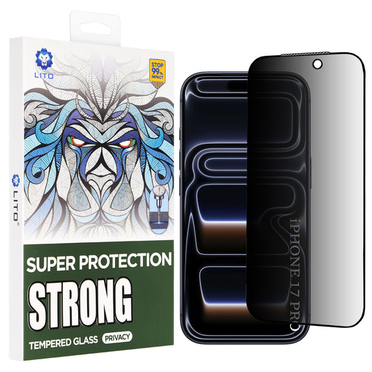 Skyddsfilm Privacy Lito D+ Max Strong för Apple iPhone 17 Pro, Härdat Glas, Full Glue