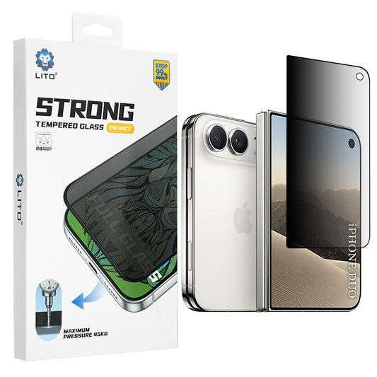Skyddande skärmskydd Yttre Privacy Lito D+ Max Strong för Apple iPhone Duo, Härdat glas, Full limning