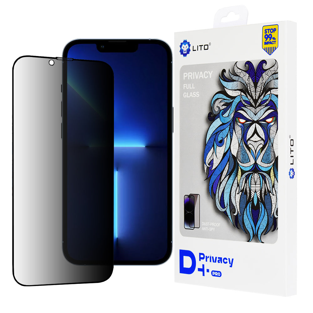 Integritetsskärmskydd Lito D+ Pro för Apple iPhone 14 Plus / 13 Pro Max, Härdat glas, Full lim