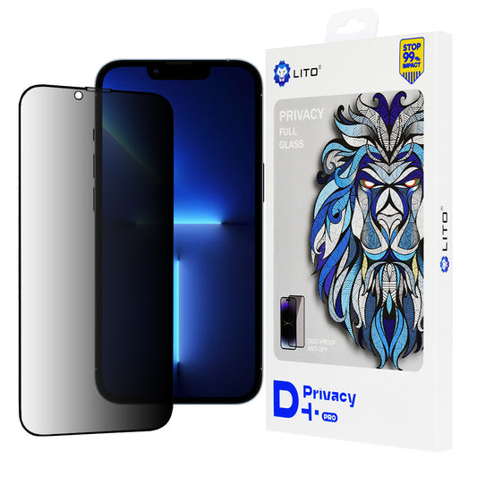 Privacy Screen Protector Lito D+ Pro for Apple iPhone 14 Plus / 13 Pro Max, Tempered Glass, Full Glue