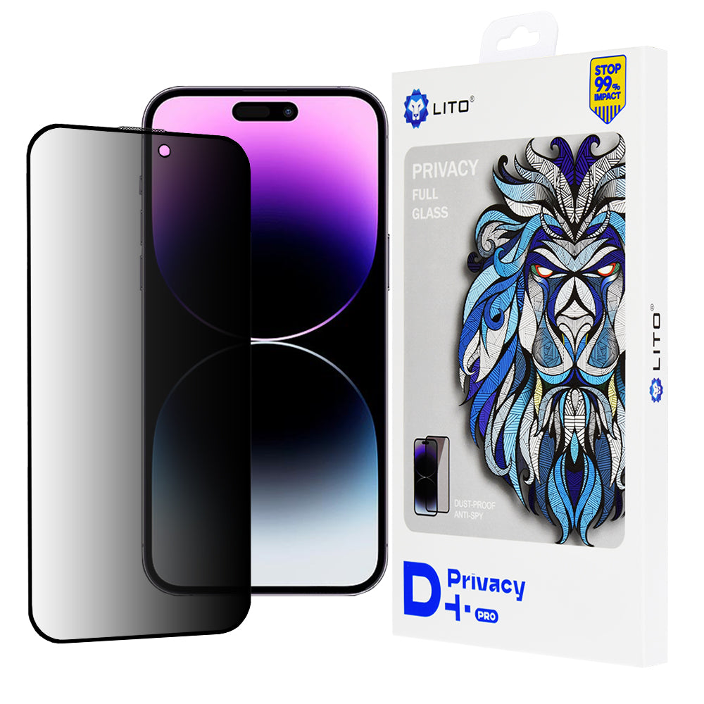 Integritetsskärmskydd Lito D+ Pro för Apple iPhone 14 Pro Max, Härdat glas, Full limning