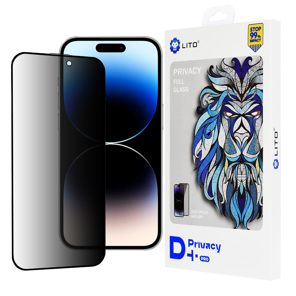 Integritetsskärmskydd Lito D+ Pro för Apple iPhone 14 Pro, Härdat glas, Full limning