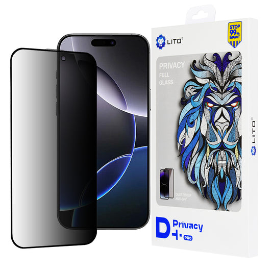 Integritetsskärmskydd Lito D+ Pro för Apple iPhone 16 Pro Max, Härdat glas, Full limning