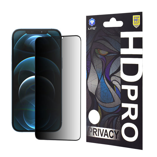 Privacy-skärmskydd Lito HD Pro för Apple iPhone 12 Pro Max, härdat glas, full limning