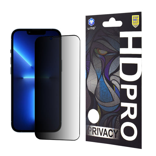 Integritetsskärmskydd Lito HD Pro för Apple iPhone 14 Plus / 13 Pro Max, Härdat glas, Fullt lim