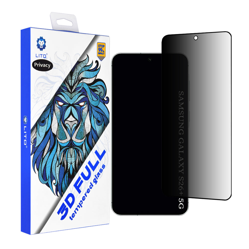Skyddsfilm Privacy Lito för Samsung Galaxy S26 Plus S947, Härdat Glas, Full Glue, 3D