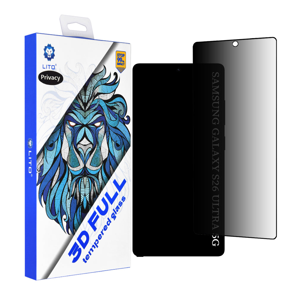 Skyddsfilm Privacy Lito för Samsung Galaxy S26 Ultra S948, Härdat Glas, Full Glue, 3D