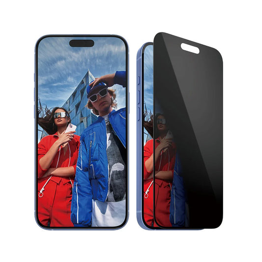 Skyddsfilm Privacy PanzerGlass Ultra-Wide Fit EasyAligner för Apple iPhone 16 Plus / 15 Plus, Härdat Glas, Full Lim