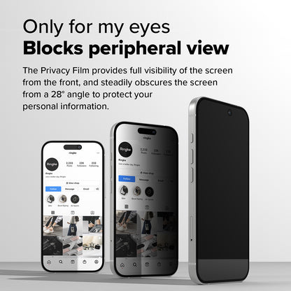 Skärmskydd Privacy Ringke Easy Slide för Apple iPhone 16 Plus / 15 Plus, Härdat Glas, Full Lim, Set med 2 stycken
