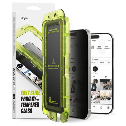 Privacy-skärmskydd Ringke Easy Slide för Apple iPhone 17 Pro, Härdat glas, Full lim, Set med 2 stycken