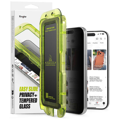Privacy-skärmskydd Ringke Easy Slide för Apple iPhone 18 Pro, Härdat glas, Full lim, Set med 2 stycken
