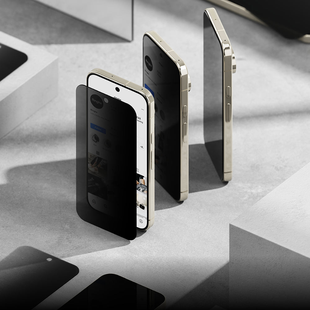 Privacy-skärmskydd Ringke Easy Slide för Google Pixel 11 Pro / 10 Pro / 9 Pro, Härdat glas, Full lim, Set med 2 stycken