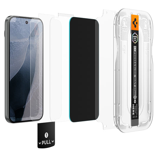 Integritetsskärmskydd Spigen GlastR EZ FIT Pro för Google Pixel 11 Pro / 10 Pro, Härdat Glas, Fullt Lim, Set om 2 stycken AGL11481