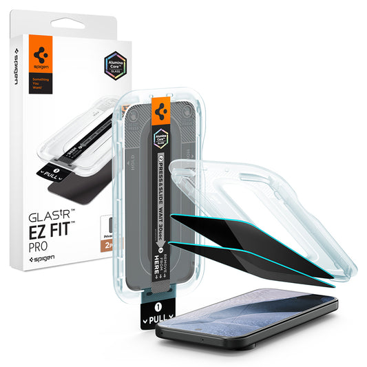 Integritetsskärmskydd Spigen GlastR EZ FIT Pro för Google Pixel 11 Pro XL, Härdat Glas, Fullt Lim, Set med 2 stycken AGL11486
