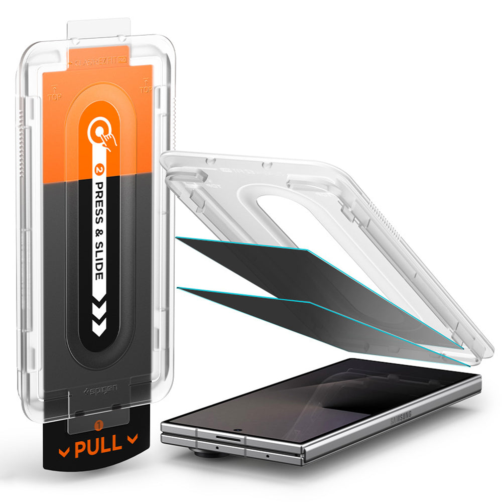Skyddande skärmfilm Exterior Privacy Spigen GlastR EZ FIT Pro för Samsung Galaxy Z Fold8 Ultra F976, Härdat glas, Full lim, Set med 2 stycken
