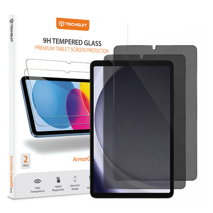 Privacy-skärmskydd Techsuit ArmorGlass CrystalHD för Samsung Galaxy Tab A11 / Tab A9, Härdat glas, Full lim, Set med 2 stycken