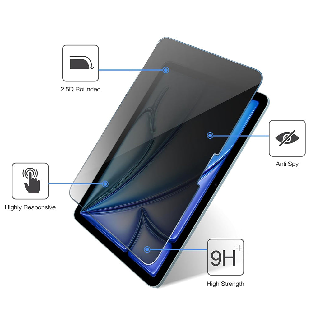 Privacy-skärmskydd Techsuit ArmorGlass CrystalHD för Samsung Galaxy Tab A11 / Tab A9, Härdat glas, Full lim, Set med 2 stycken
