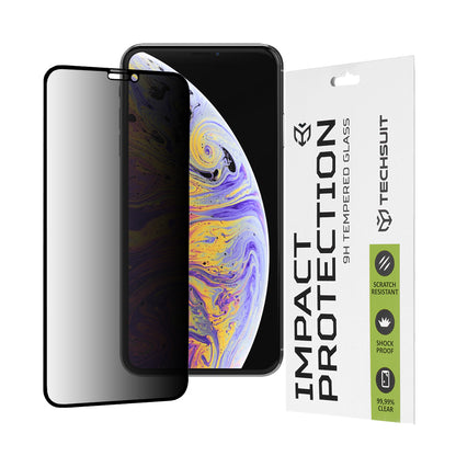 Privacy Techsuit skärmskydd för Apple iPhone 11 Pro Max / XS Max, härdat glas, full limning, 111D