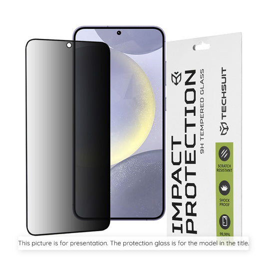 Privacy Techsuit skärmskydd för Apple iPhone 18 Pro, härdat glas, full lim, 111D
