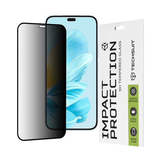 Privacy Techsuit skärmskydd för Honor 200 Lite, härdat glas, full lim, 111D
