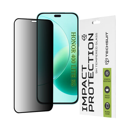 Privacy Techsuit skärmskydd för Honor 400 Lite / X8c / X8b, härdat glas, full limning, 111D