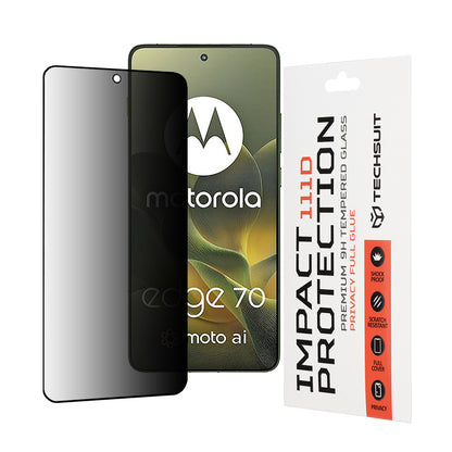 Skyddsfilm Privacy Techsuit för Motorola Edge 70, Härdat Glas, Full Lim, 111D