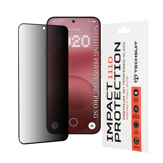 Skyddsfilm för skärm Privacy Techsuit för Nothing Phone (4a) Pro, Härdat Glas, Full Lim, 111D