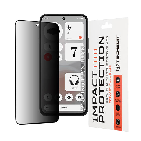 Privacy Techsuit skärmskydd för Nothing Phone (4b), härdat glas, full lim, 111D