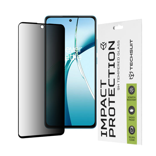 Privacy Techsuit skärmskydd för OnePlus Nord CE4 Lite, härdat glas, full limning, 111D