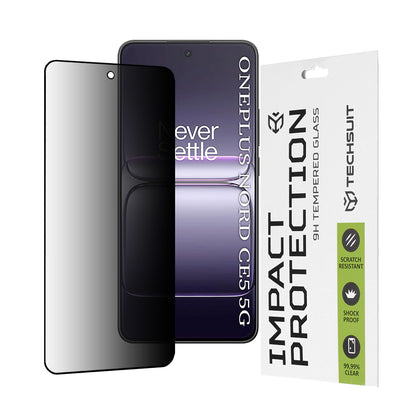 Privacy Techsuit skärmskydd för OnePlus Nord CE5, härdat glas, full limning, 111D