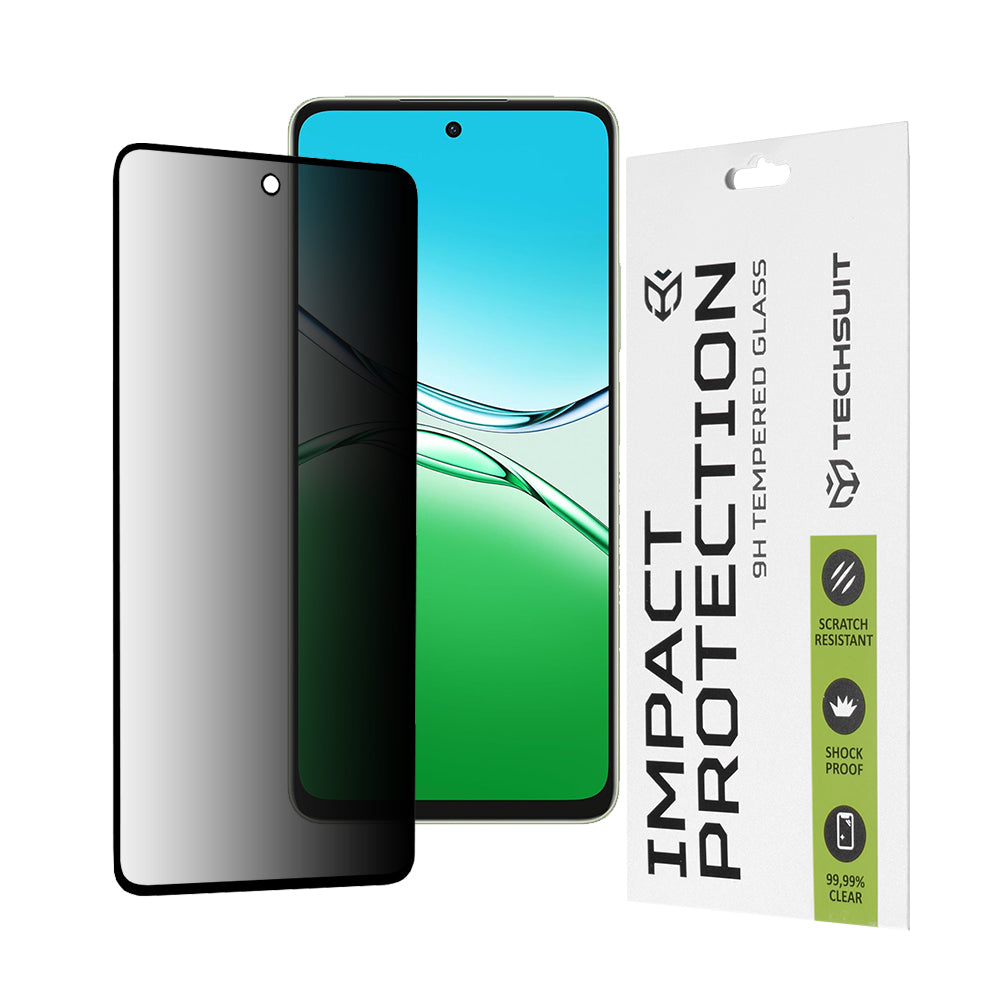 Privacy Techsuit skärmskydd för Oppo A5 Pro 4G / A5 Pro, härdat glas, full limning, 111D