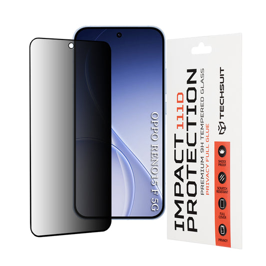 Skärmskydd Privacy Techsuit för Oppo Reno15 FS / Reno15 F, Härdat Glas, Full Lim, 111D