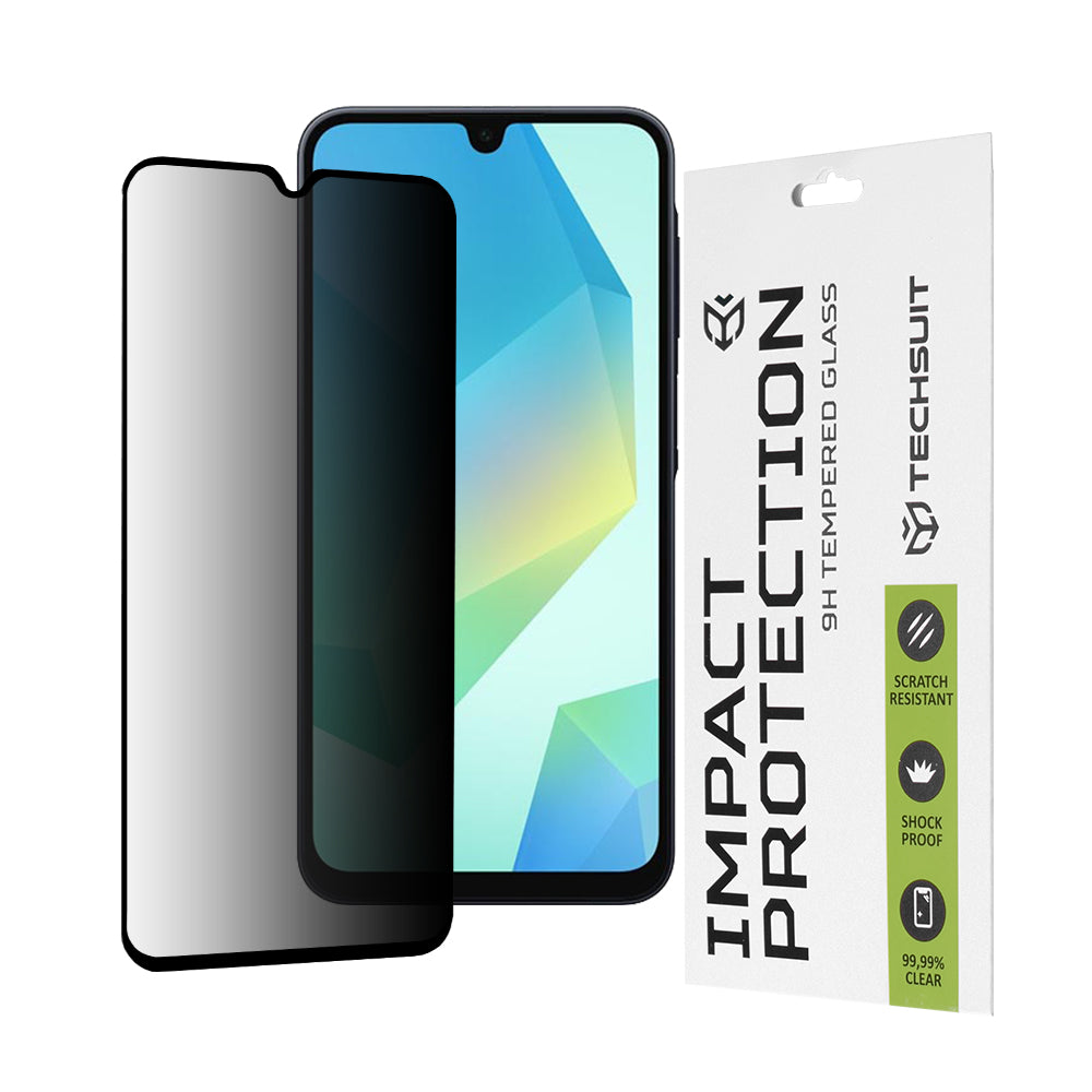 Privacy Techsuit skärmskydd för Samsung Galaxy A16 5G A166 / A16 4G A165, härdat glas, full limning, 111D