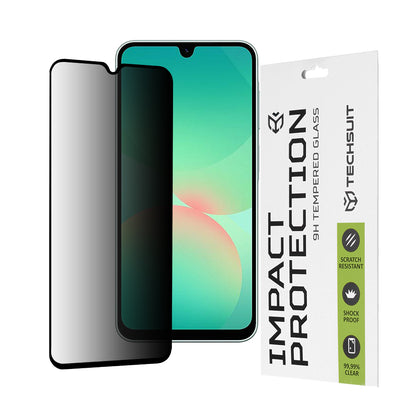 Privacy Techsuit skärmskydd för Samsung Galaxy A26 A266, härdat glas, full limning, 111D
