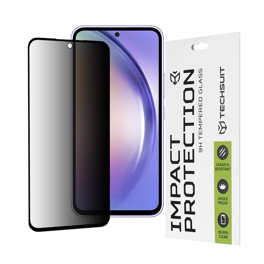 Privacy Techsuit skärmskydd för Samsung Galaxy A54 A546, härdat glas, full lim, 111D