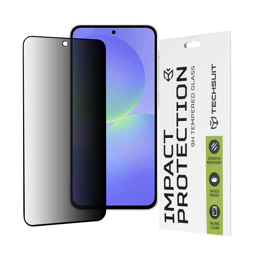 Privacy Techsuit skärmskydd för Samsung Galaxy A56 A566 / A36 A366, härdat glas, full lim, 111D