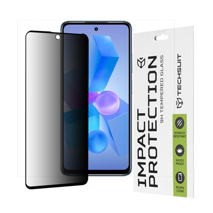 Privacy Techsuit skärmskydd för Tecno Spark 20 Pro / Pova 5 Pro / Hot 40 / Hot 40 Pro, härdat glas, full limning, 111D