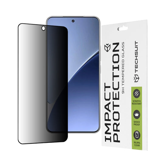 Privacy Techsuit skärmskydd för Xiaomi 15, härdat glas, full lim, 111D