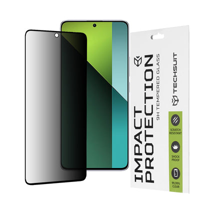 Privacy Techsuit skärmskydd för Xiaomi Poco X6 / Redmi Note 13 Pro 5G, härdat glas, full limning, 111D