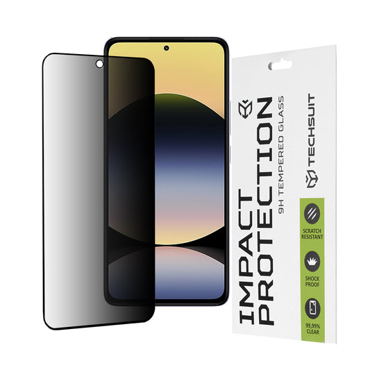 Privacy Techsuit Skärmskydd för Xiaomi Redmi Note 14 4G (Standard), Härdat Glas, Fullt Lim, 111D