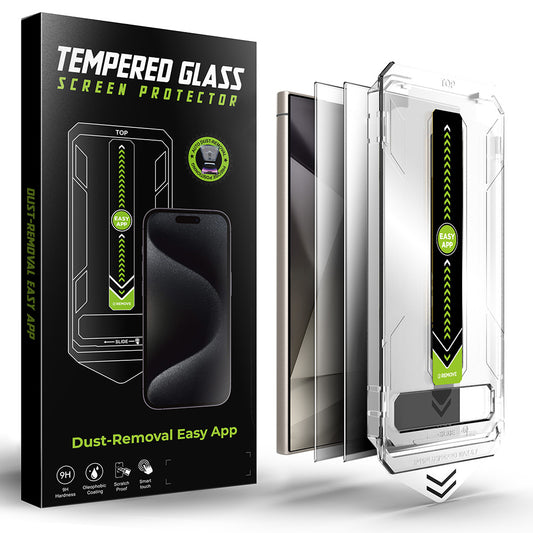 Privacy-skärmskydd Techsuit TitanGlass CrystalHD för Samsung Galaxy S24 Ultra S928, Härdat glas, Full limning, Set om 2 stycken