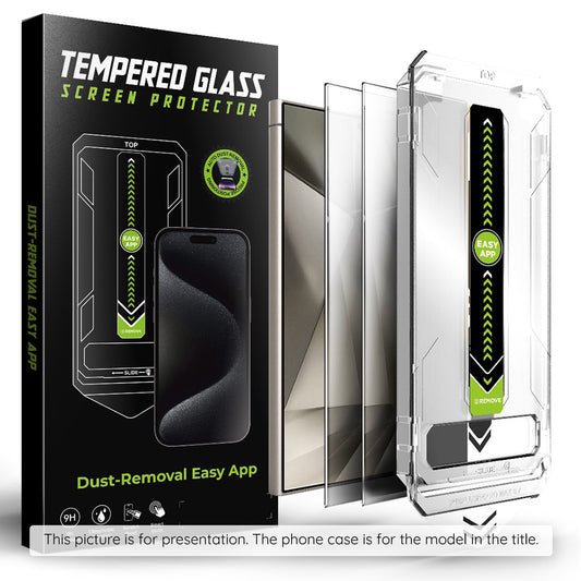 Privacy-skärmskydd Techsuit TitanGlass CrystalHD för Samsung Galaxy S25+ S936 / S24+ S926, Härdat glas, Full limning, Set om 2 stycken