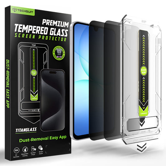 Privacy-skärmskydd Techsuit TitanGlass CrystalHD för Samsung Galaxy A17 5G / A16 5G A166, Härdat glas, Full limning, Set om 2 stycken