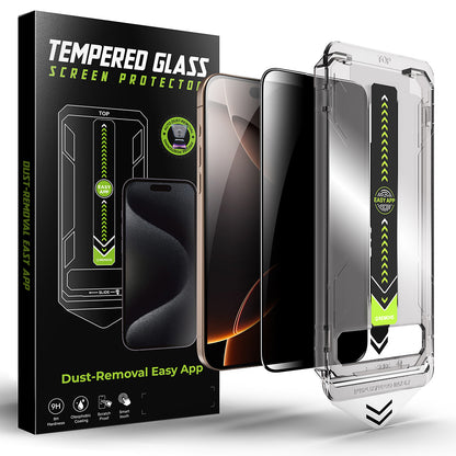 Skärmskydd Privacy Techsuit TitanGlass för Apple iPhone 17 / 16 Pro, Härdat Glas, Full Lim